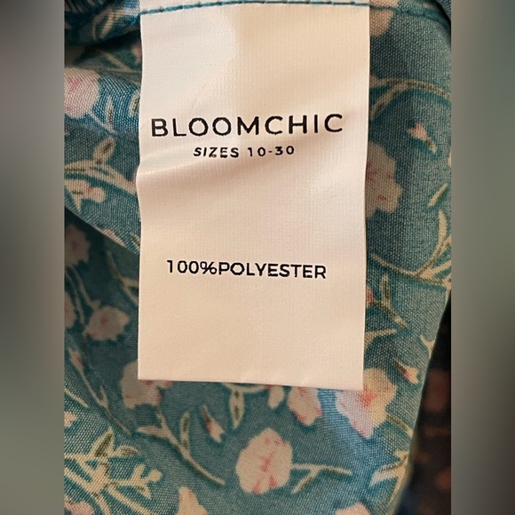 NWT BloomChic Floral Ruched Pocket Flutter Drawstring Knee Dress Size 22/24 - Picture 11 of 11